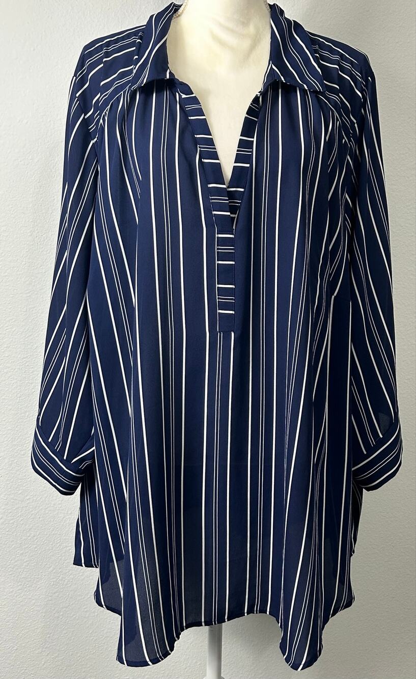 Torrid Harper Blouse Top 5X Plus Size 3/4 Sleeve Georgette Relaxed Fit